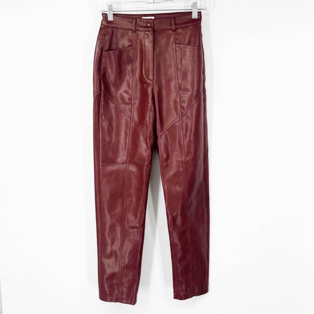 Wilfred Aritzia Rebel Pants High Rise Vegan Leather Straight Leg